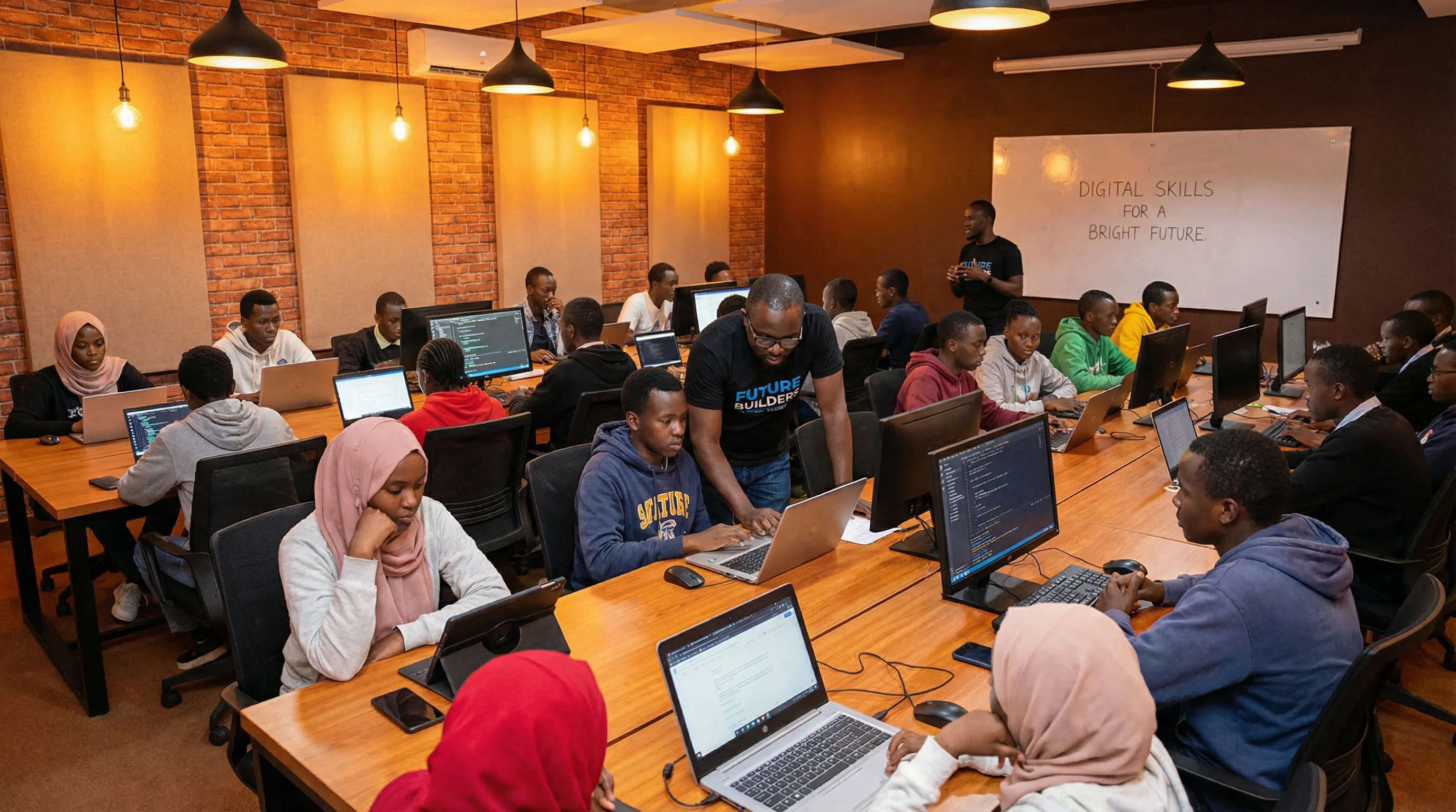 Young people studying and learning together